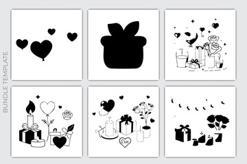 Romantic Gifts & Candle Icons Bundle