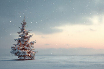 american flag gracefully positioned next to beautifully decorated christmas tree outdoors