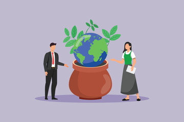sustainability Businesses concept. colored flat vector illustration isolated