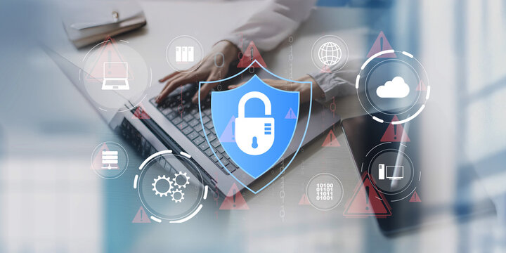 Cybersecurity Protection and Threat Prevention with Digital Shield Interface.