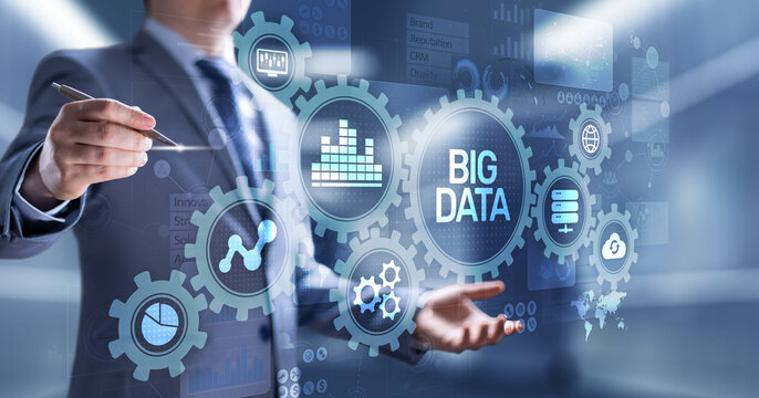 Big data analytics platform, business intelligence and modern technology concept on vitual screen.