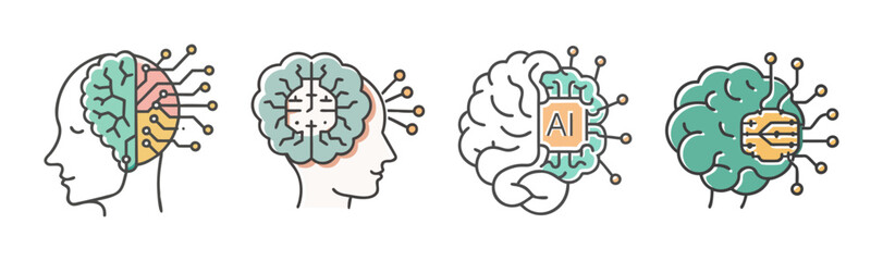 Artificial intelligence, machine learning, human brain, technology.