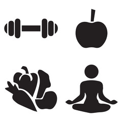 Healthy Lifestyle Wellness Balance Icons