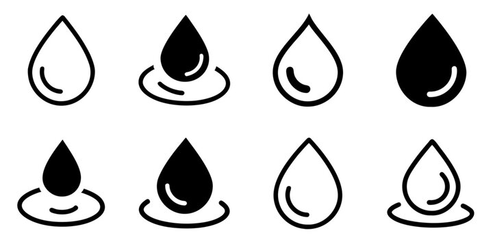 water droplet icon set. pictogram isolated on white background. Vector illustration.