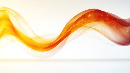 Abstract flowing orange-gold wave