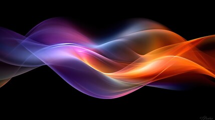 Abstract flowing waves of vibrant colors against a black background