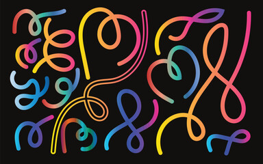 Dynamic abstract pattern with vibrant gradient lines and curves