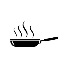 Hot Frying Pan Silhouette Vector – Cooking Kitchen Icon