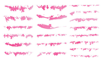 Collection of Pink Watercolor Brush Strokes and Swatches | Soft Feminine Artistic Paint Textures