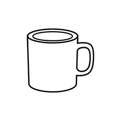Coffee Mug Outline Vector Illustration