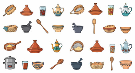 Moroccan cooking utensils and cookware collection