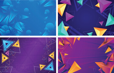 Vibrant 3D Abstract Triangle Background