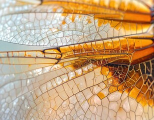 Closeup of Dragonfly Wings Detailed Texture