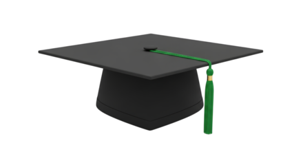 Graduation cap mortarboard academic achievement ceremony on transparent background
