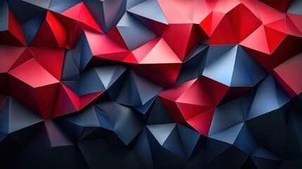 Abstract geometric pattern of red and blue triangles