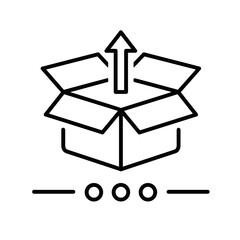 Package Manager Icon with open box and upward arrow design, for presentations, UI/UX design, applications and websites, development