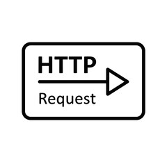 HTTP Request icon in minimalist design with black lines on white background, for presentations, UI/UX design, applications and websites, development