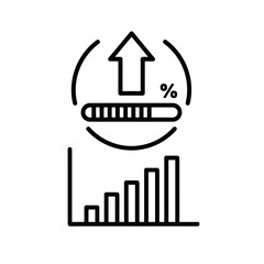 Load Testing Icon representing growth and performance metrics, for presentations, UI/UX design, applications and websites, development