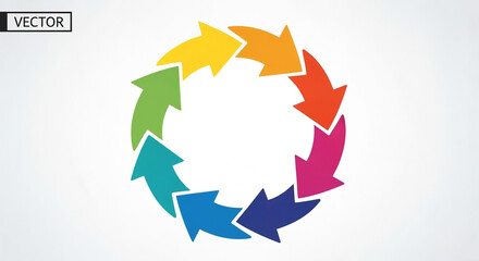Colorful Circular Arrow Cycle Diagram for Process or Workflow Infographic