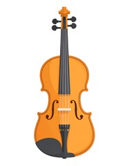 Fototapeta premium Cartoon illustration of a classic, orange-toned string instrument