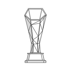 Geometric Trophy Outline Vector Illustration