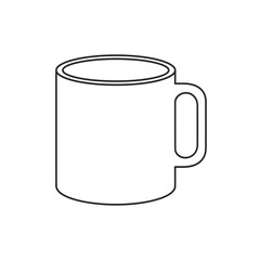 Coffee Mug Outline Vector Illustration