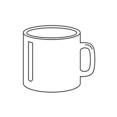 Coffee Mug Outline Vector Illustration