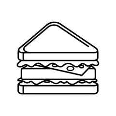 Sandwich Outline Vector Illustration – Layered Snack Icon