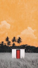 Naklejka premium a modernist house with white walls and black windows