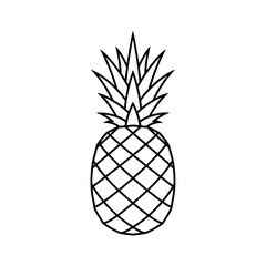 Pineapple Outline Vector Illustration