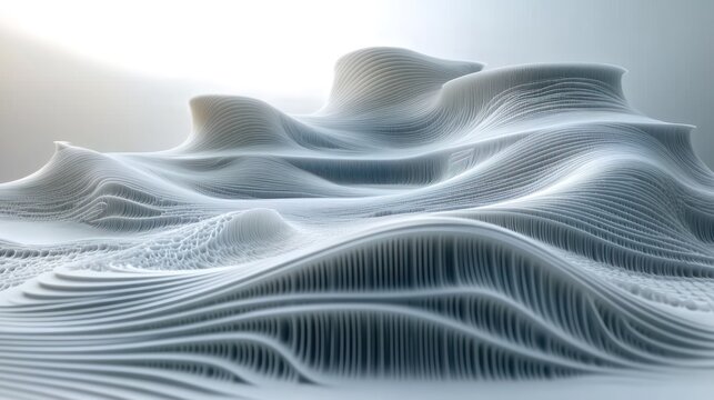 Abstract, light gray, undulating forms