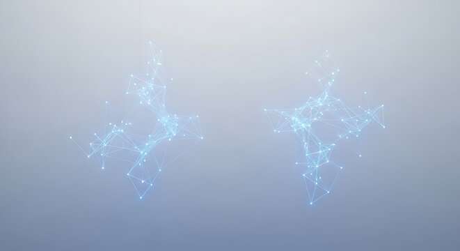 Abstract Molecular Structure on Light Background for Scientific and Technological Visualization One Hundred and Fifty Characters Exactly