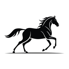 horse silhouette on white background.