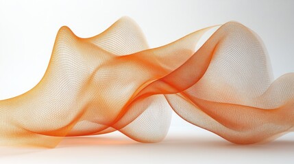 Abstract orange flowing lines on white background