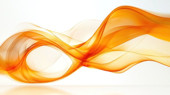 Abstract orange flowing shapes on white background