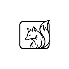 Elegant Fox Logo Design - A Minimalist and Focused Animal Illustration.