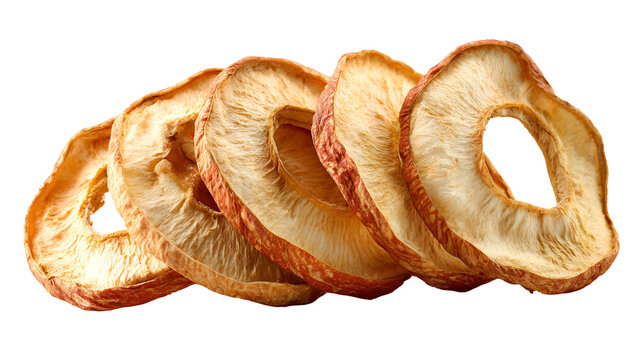 Dried apple rings isolated on transparent background
