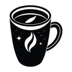 Decorative Coffee Cup with Leaf Motif