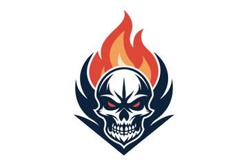 Showcasing Flame Combined With Skull Silhouette Bold Vibrant Premium Digital Asset