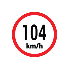 Speed limit sign 104 km h icon vector design illustration