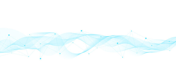 Abstract geometric background with connecting dot and lines with low poly triangle shapes with waves. Mesh Background Vector design digital technology concept Global network connection data structure. © Kainat 