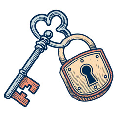 Crisp Minimal Key And Lock Combination Bold Sec Creative Visual