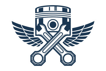 Elegant Piston Head Silhouette Bold Motor Mechani Creative Visual