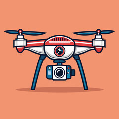 Vibrant Stylized Drone With Camera Lens Bold Poli Premium Digital Asset