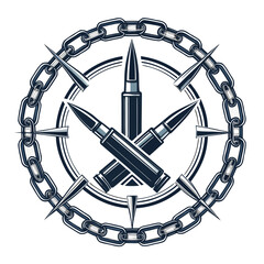 Stunning Stylized Bullet Chain Circle Bold Tactica Creative Visual