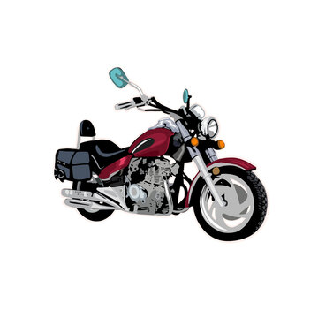 Classic Cruiser Motorcycle Illustration &ndash; Retro Chopper
