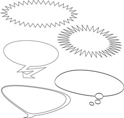 Comic Speech Bubble Set – Blank Talking Balloon Shapes – Cartoon Dialogue & Thought Cloud Vector