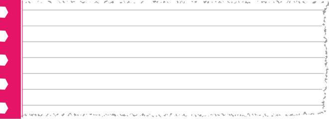 Lined Notebook Paper Template, Torn Edge Memo Background with vector illustration