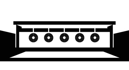 Shooting range with targets on transparent background
