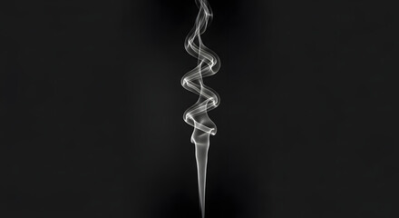 Wispy ethereal smoke plume swirling upwards against a stark black background